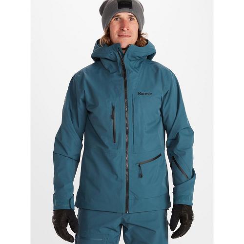 Marmot Ski Jacket Blue Grey NZ - Refuge Jackets Mens NZ7816502
